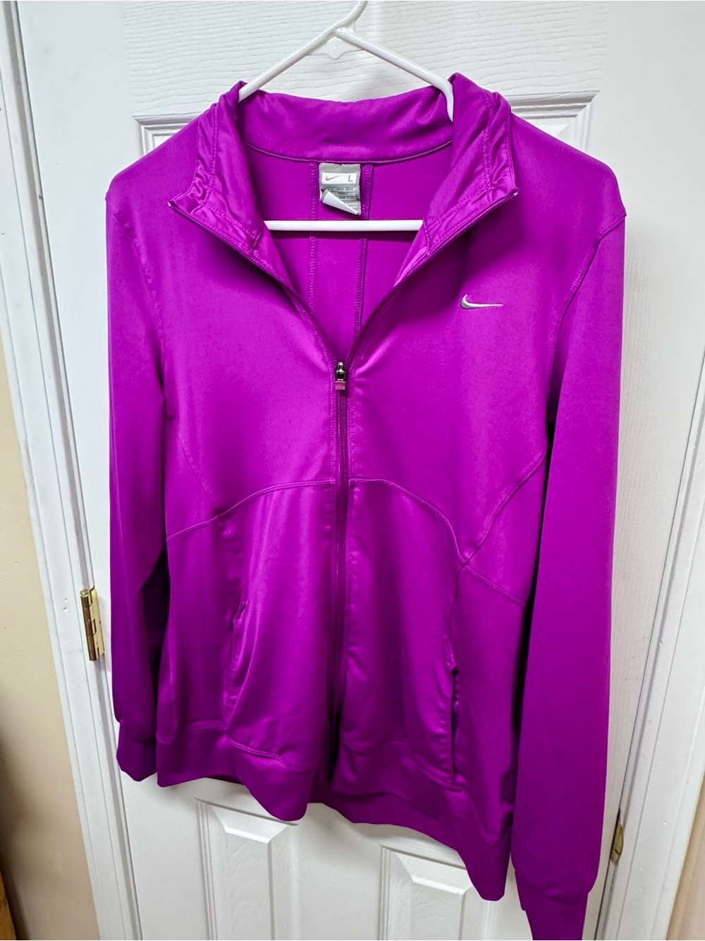Nike Dri-FIT Full Zip Track Jacket Purple Athletic Running Gym Women’s Large - Picture 3 of 9